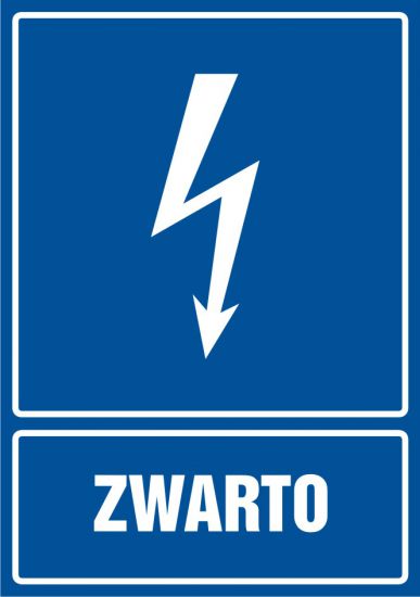 Znak elektryczny - zwarto - pionowy