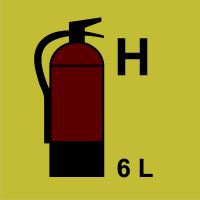 Znak morski - gaśnica (H - gaz) 6L