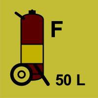 Znak morski - gaśnica kołowa (F - piana) 50L