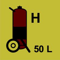 Znak morski - gaśnica kołowa (H - gaz) 50L