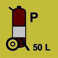 Znak morski - gaśnica kołowa (P - proszek) 50L
