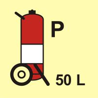 Znak morski - gaśnica kołowa (P - proszek) 50L
