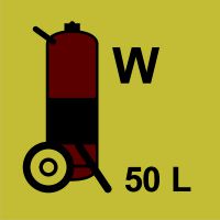 Znak morski - gaśnica kołowa (W - woda) 50L