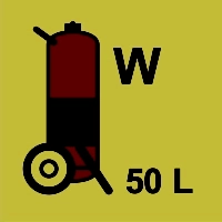 Znak morski - gaśnica kołowa (W - woda) 50L