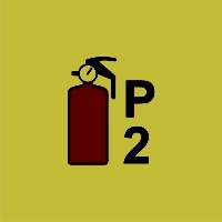 Znak morski - gaśnica proszkowa P2