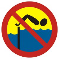 Tablica - kąpiel zabroniona - spiętrzenie wody