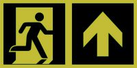 Znak ewakuacyjny - kierunek do wyjścia ewakuacyjnego - w górę (prawostronny)