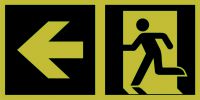 Znak ewakuacyjny - kierunek do wyjścia ewakuacyjnego - w lewo