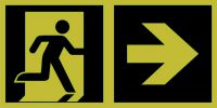 Znak ewakuacyjny - kierunek do wyjścia ewakuacyjnego - w prawo
