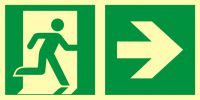 Znak ewakuacyjny - kierunek do wyjścia ewakuacyjnego - w prawo