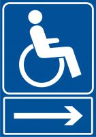 Piktogram - kierunek drogi dla niepełnosprawnych