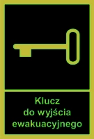 Znak ewakuacyjny - klucz do wyjścia ewakuacyjnego