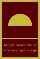 Znak przeciwpożarowy - miejsce uruchamiania urządzenia gaśniczego