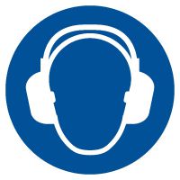 Znak BHP - nakaz stosowania ochrony słuchu