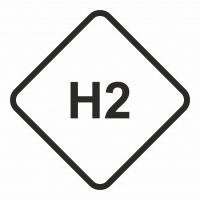 Znak - H2 - gaz napędowy - wodór