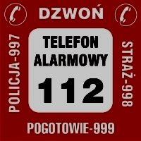 Znak przeciwpożarowy - nalepka na telefon - telefony alarmowe 2