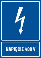 Znak elektryczny - napięcie 400 V - pionowy