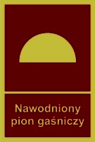 Znak przeciwpożarowy - nawodniony pion gaśniczy