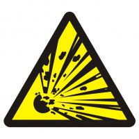 Znak przeciwpożarowy - niebezpieczeństwo wybuchu - materiały wybuchowe