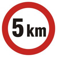 Znak - ograniczenie prędkości 5km