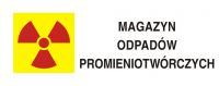 Znak BHP - piktogram ostrzegawczy do oznakowania magazynu odpadów promieniotwórczych