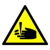 Znak BHP - ostrzeżenie przed niebezpieczeństwem obcięcia palców