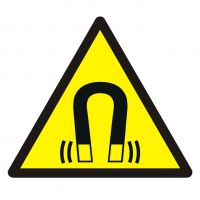 Znak BHP - ostrzeżenie przed silnym polem magnetycznym