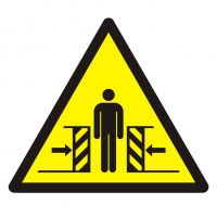 Znak BHP - ostrzeżenie przed zgnieceniem bocznym