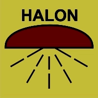 Znak morski - rejon chroniony przez instalację halonu 1301