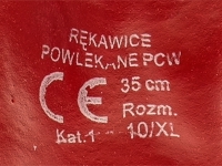Rękawice robocze z dzianiny powlekane PCW - 35 cm