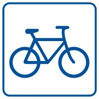 Piktogram - ścieżka dla rowerzystów (przechowalnia rowerów)