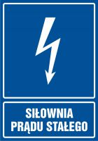 Znak elektryczny - siłownia prądu stałego - pionowy