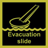 Znak morski - system ewakuacji okrętowej (ślizg)