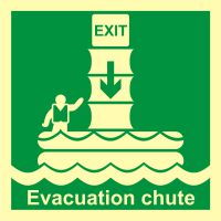 Znak morski - system ewakuacji okrętowej (zsuwnia)