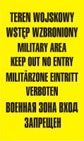 Tablica wojskowa - teren wojskowy wstęp wzbroniony military area keep out no entery