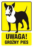Znak - UWAGA! Groźny pies