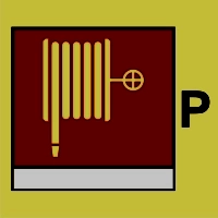Znak morski - wąż i dysza pożarnicza (P - proszek)