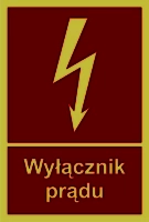 Znak przeciwpożarowy - wyłącznik prądu