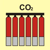 Znak morski - zamocowana bateria gaśnicza (CO2 - dwutlenek węgla)
