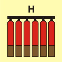 Znak morski - zamocowana bateria gaśnicza (H - gaz)