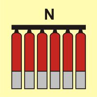 Znak morski - zamocowana bateria gaśnicza (N - azot)