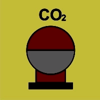 Znak morski - zamocowana butla gaśnicza umieszczona w zabezp. (CO2)
