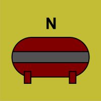 Znak morski - zamocowana instalacja gaśnicza (N - azot)