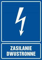 Znak elektryczny - zasilanie dwustronne 2 - pionowy