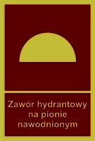 Znak przeciwpożarowy - zawór hydrantowy na pionie nawodnionym