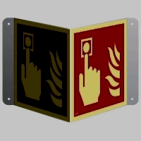 Znak przestrzenny 3D alarm pożarowy