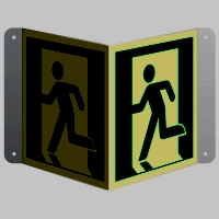 Znak przestrzenny 3D wyjście ewakuacyjne (lewostronne)