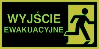 Znak ewakuacyjny - kierunek do wyjścia ewakuacyjnego - w prawo 3
