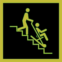 Znak ewakuacyjny - krzesło ewakuacyjne