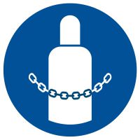 Znak BHP - nakaz zabezpieczania butli gazowych